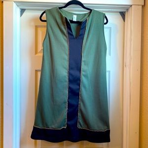 Vfish Olive Green & Black Dress w/ Gold Accents